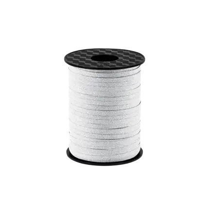 Nastro glitterato argento opaco 225 metri
