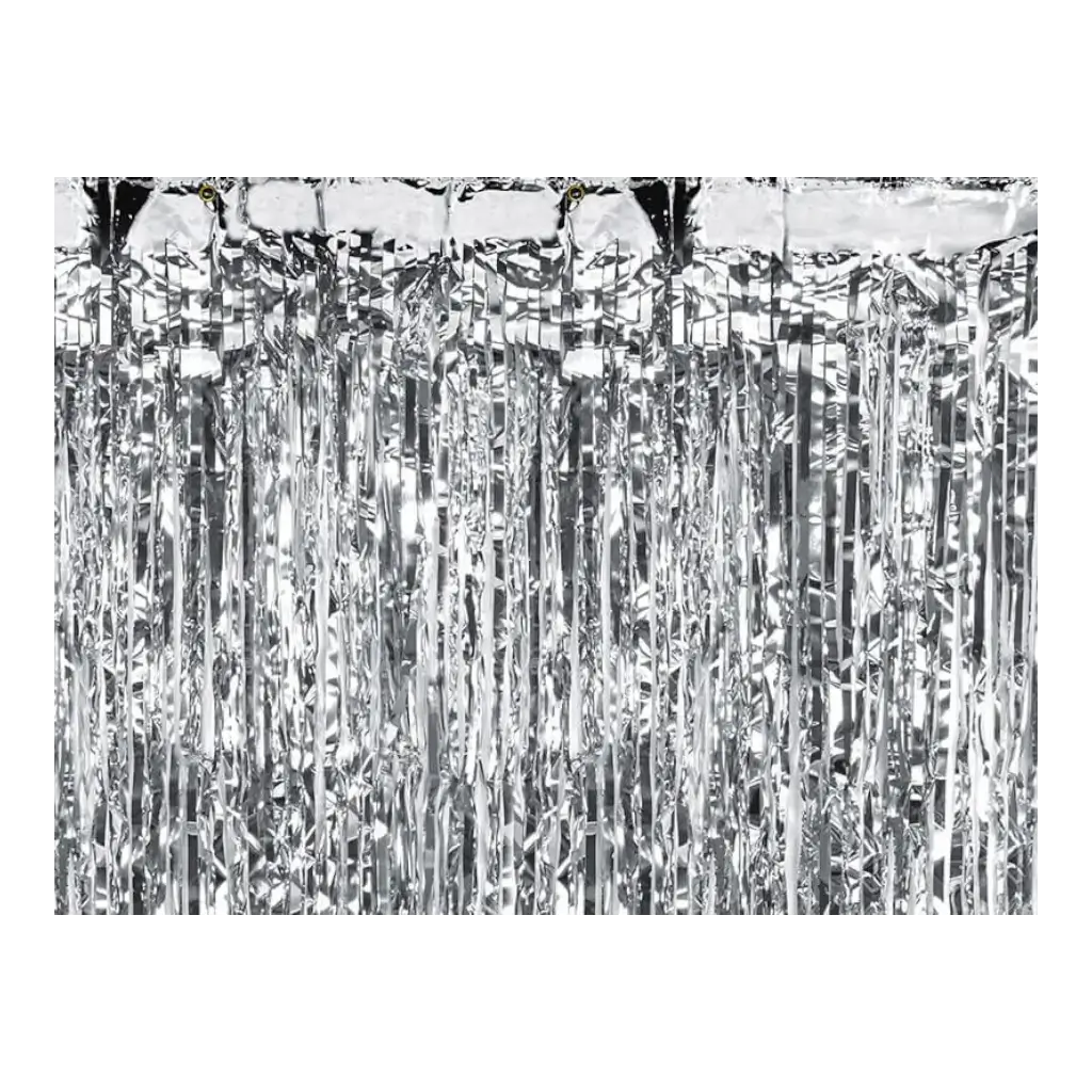 Sipario d'argento glitterato 90x250cm