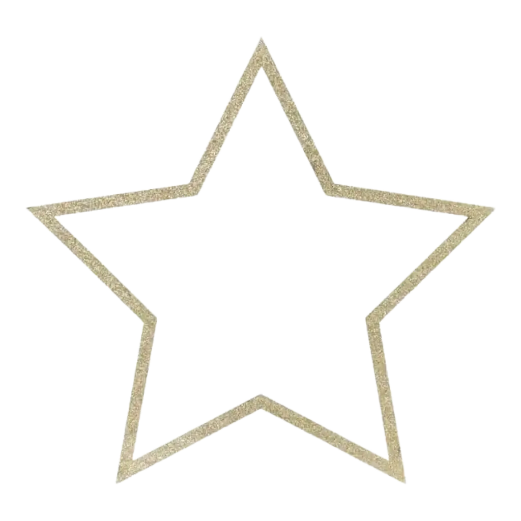 Decorazione in legno oro glitter star (3 pezzi)