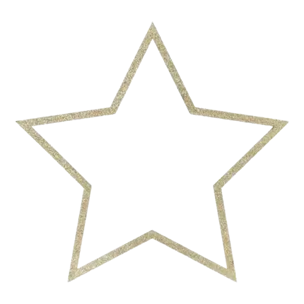 Decorazione in legno oro glitter star (3 pezzi)