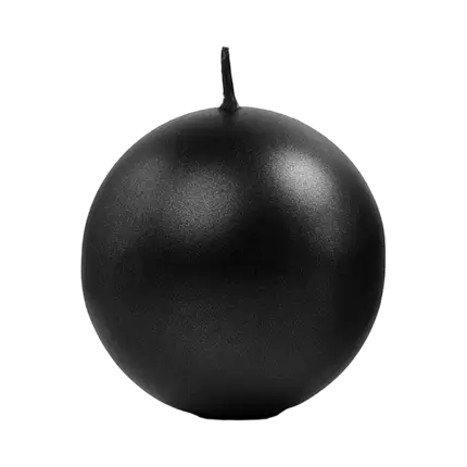 Candela tonda metallica nera ø 8cm