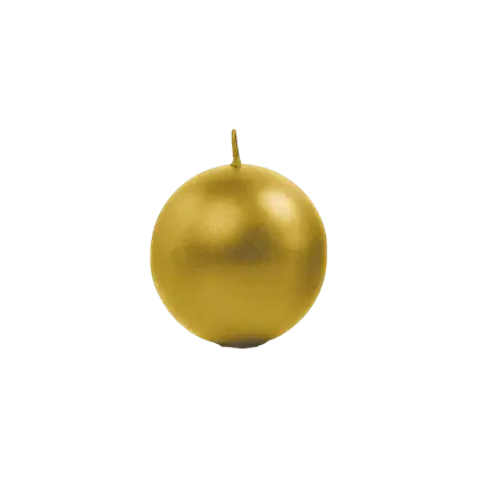 Candela rotonda in metallo candela Oro ø 6cm