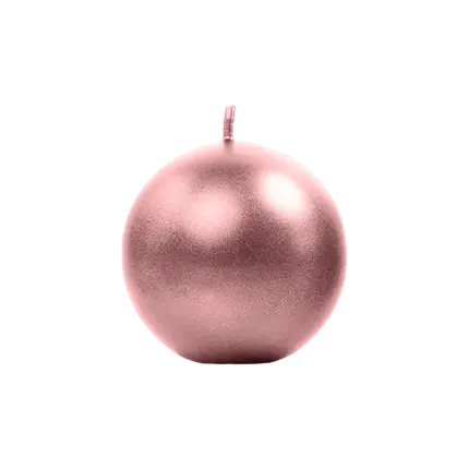 Candela rotonda metallizzata Oro Rosa ø 8cm