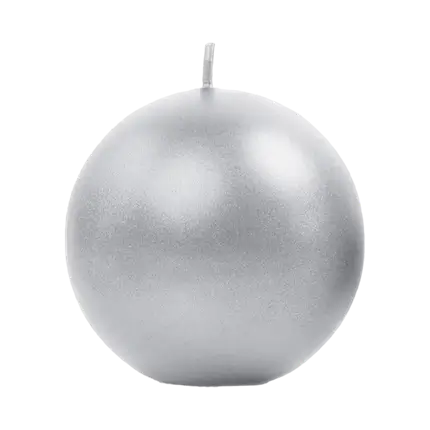 Candela rotonda argento metallizzato ø 8cm