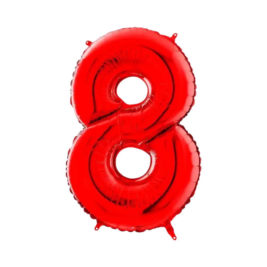 Palloncino anniversario numero 8 Rosso 102cm