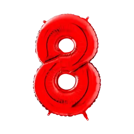 Palloncino anniversario numero 8 Rosso 102cm
