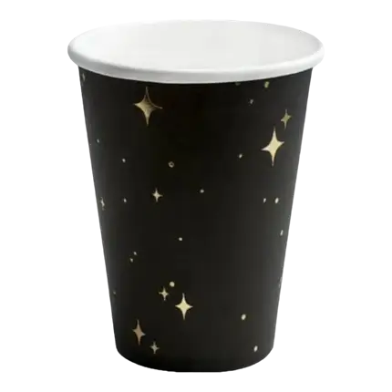 Set di 6 bicchieri neri con motivo oro