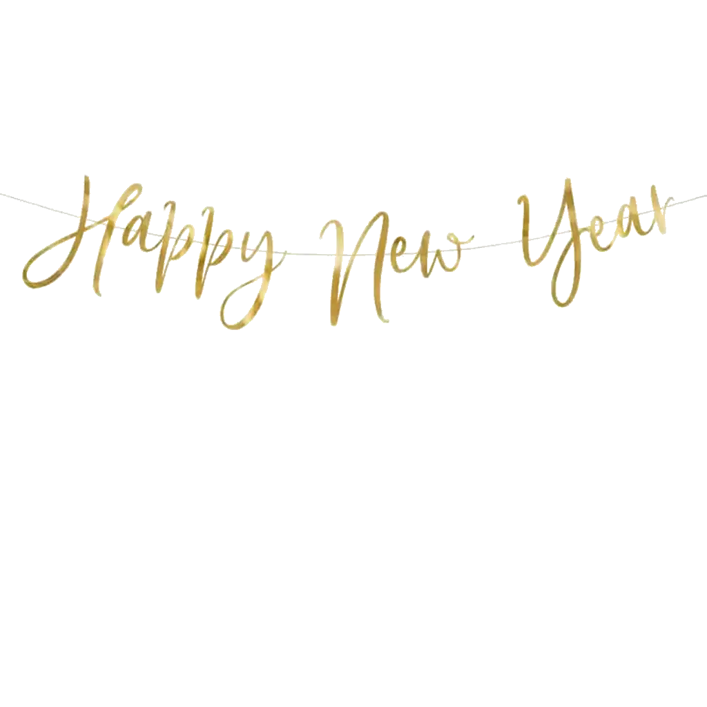 Ghirlanda Felice Anno Nuovo Script Gold