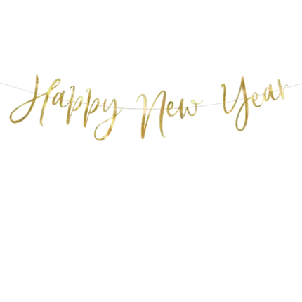 Ghirlanda Felice Anno Nuovo Script Gold
