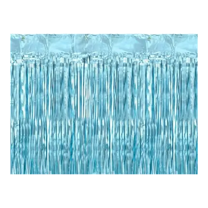 Tenda glitterata con frange Azzurro 90x250cm