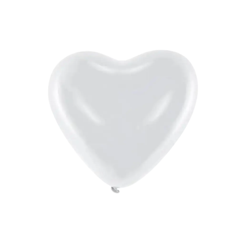 Confezione da 100 palloncini a cuore bianco pastello