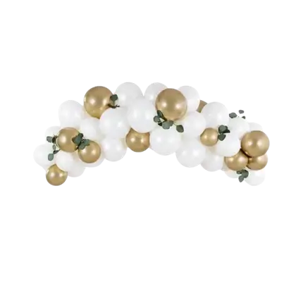 Arco a palloncino bianco e oro