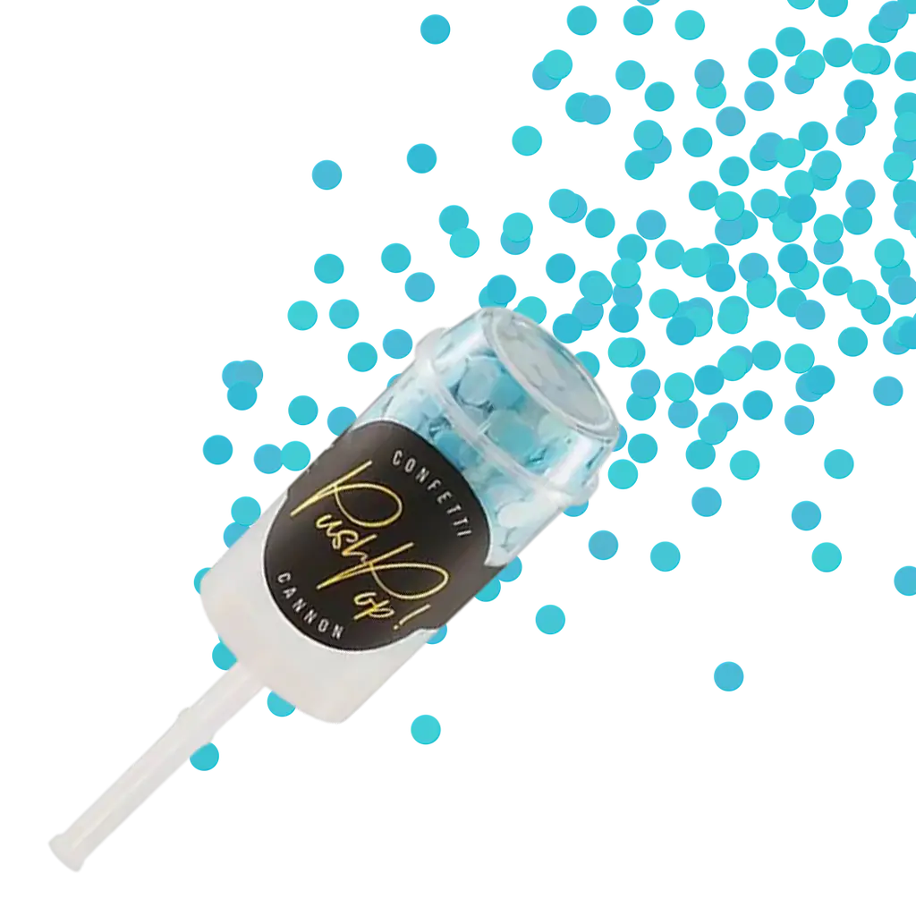 Coriandoli push pop blu