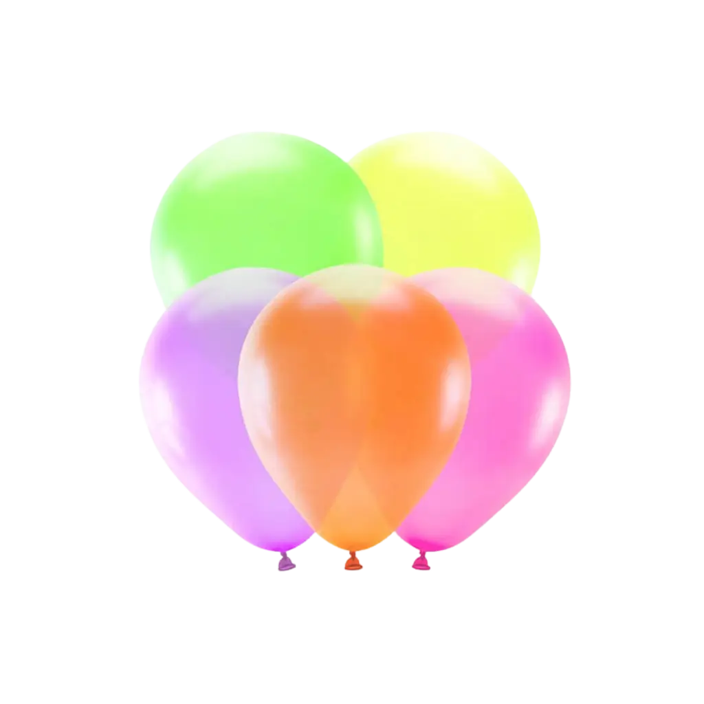 Confezione da 5 palloncini al neon