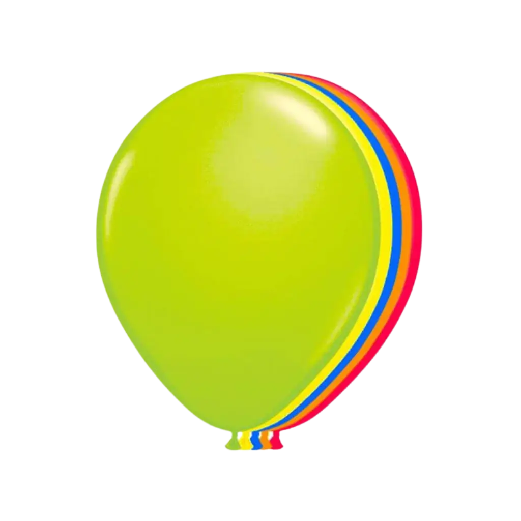Confezione di 10 palloncini fluorescenti multicolori al neon