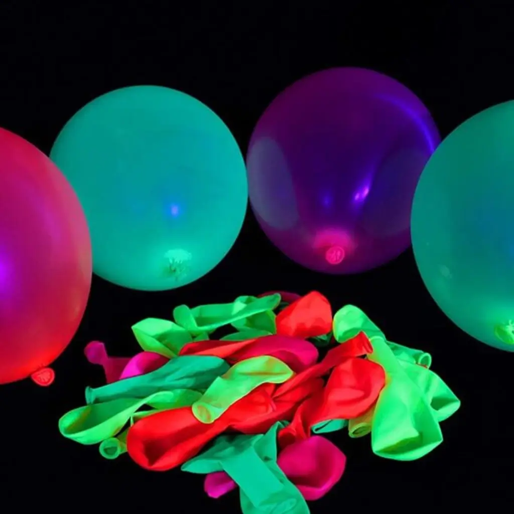 Confezione di 10 palloncini fluorescenti multicolori al neon