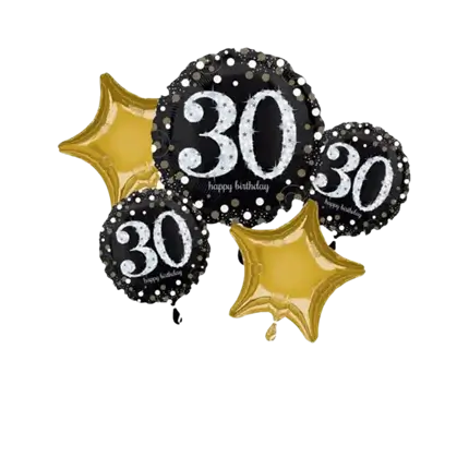 Bouquet di 5 palloncini di compleanno 30 anni