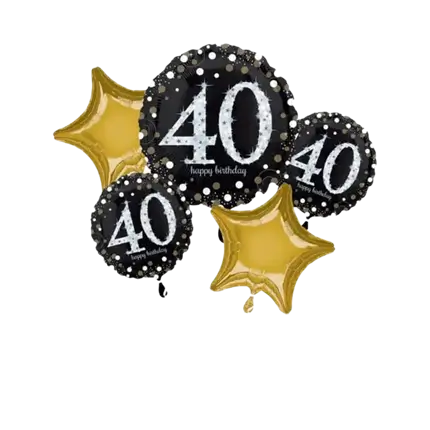 Bouquet di 5 palloncini Compleanno 40 anni