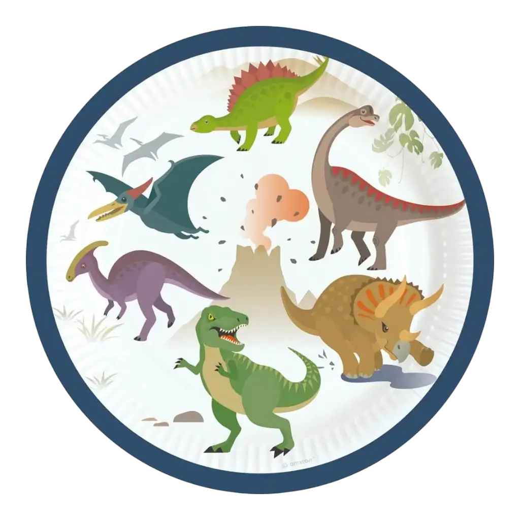 8 piatti di carta Dinosauro