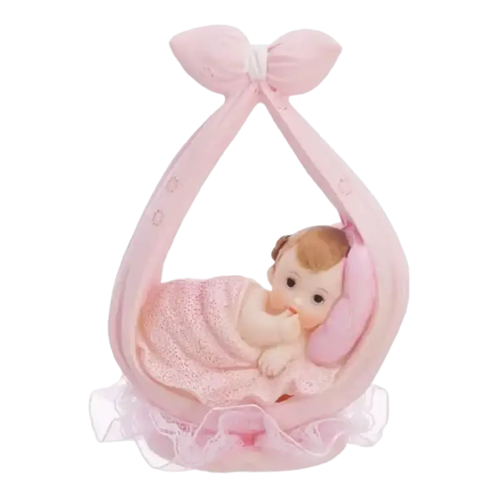Figura di bambina rosa in una sciarpa