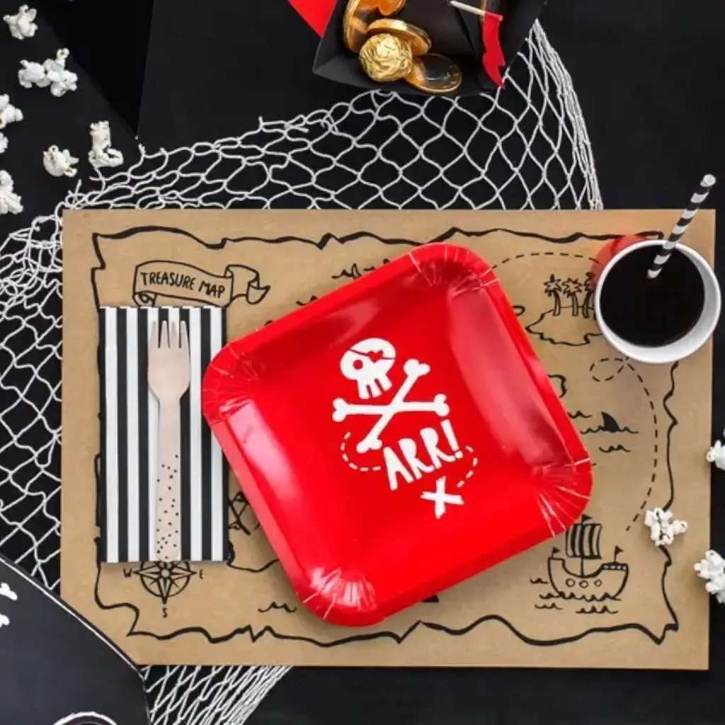 Piatti di carta per feste piratesche (set di 6)