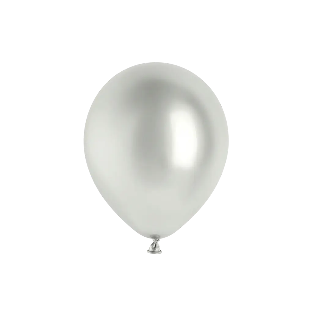 50 palloncini in metallo brillante argento