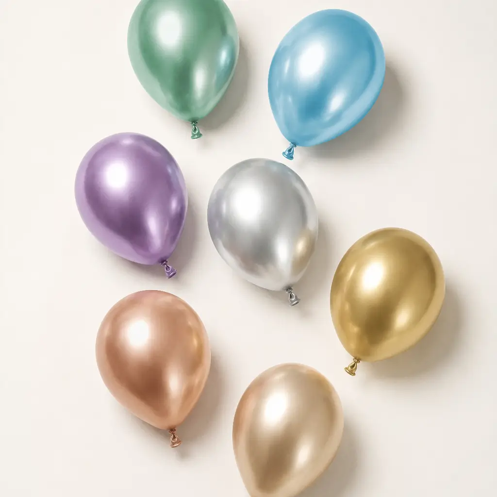 50 palloncini in metallo brillante argento