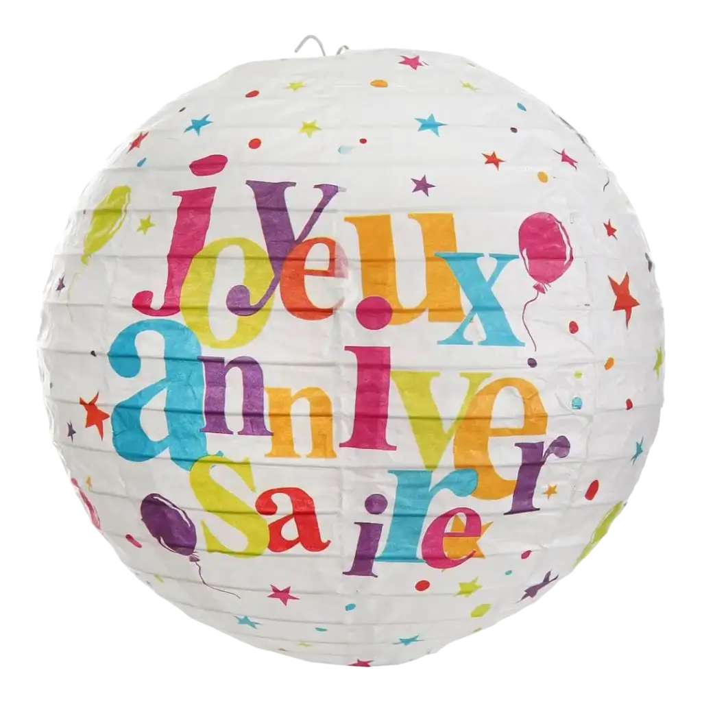 Lanterna multicolore di buon compleanno (set di 2)