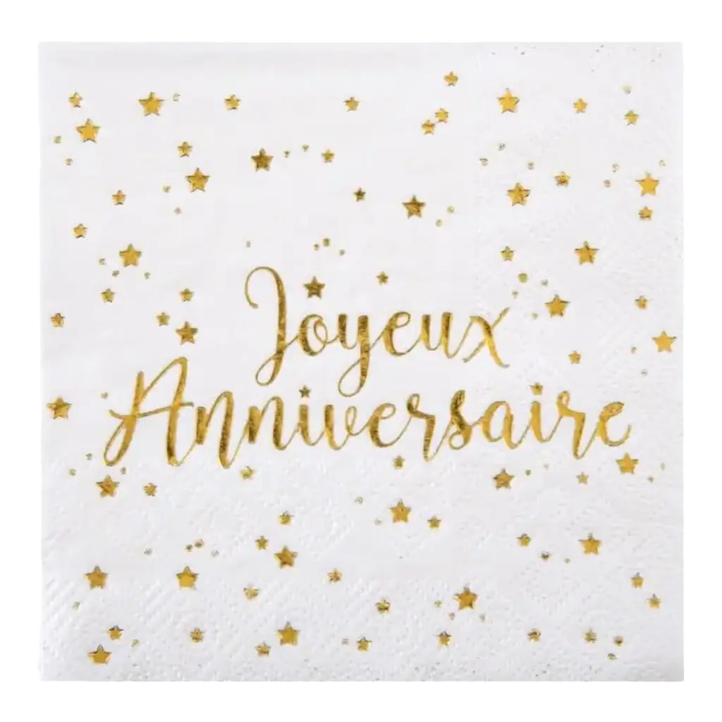Tovagliolo d'oro di buon compleanno (set di 20)