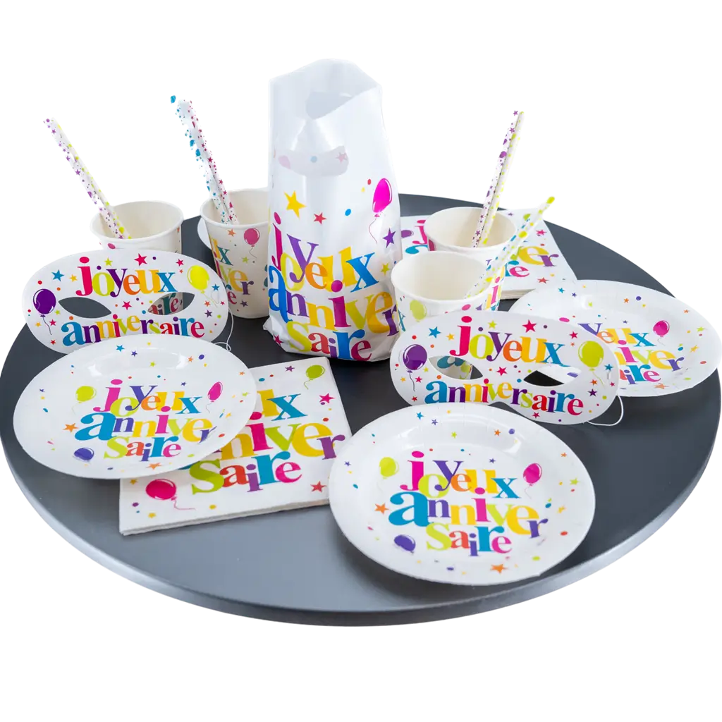 Kit di buon compleanno multicolore 10 pers.