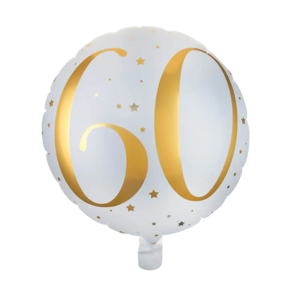 Palloncino bianco/oro 60 anni ø45cm