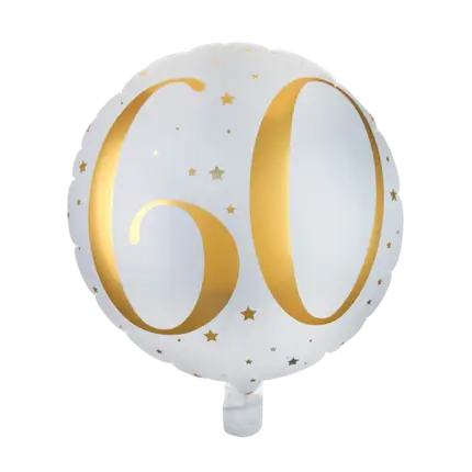 Palloncino bianco/oro 60 anni ø45cm