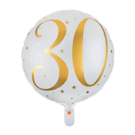 Palloncino bianco/oro 30 anni ø45cm