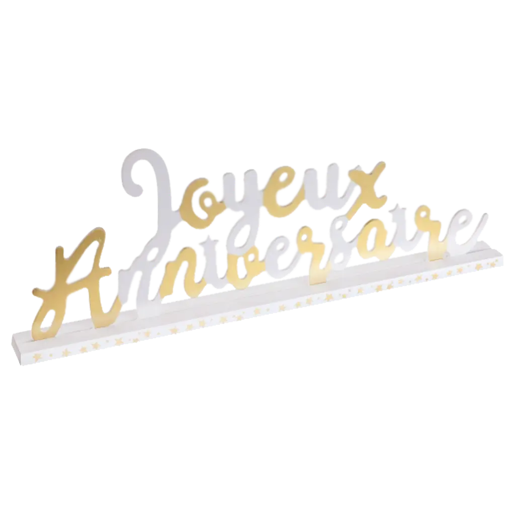 Buon compleanno centrotavola oro/bianco