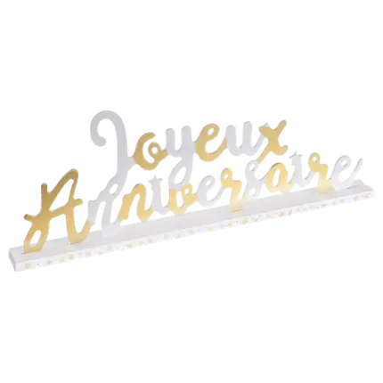 Buon compleanno centrotavola oro/bianco