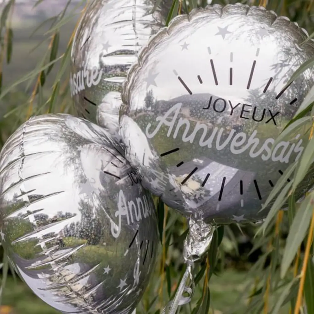 Palla d'argento di buon compleanno ø45cm