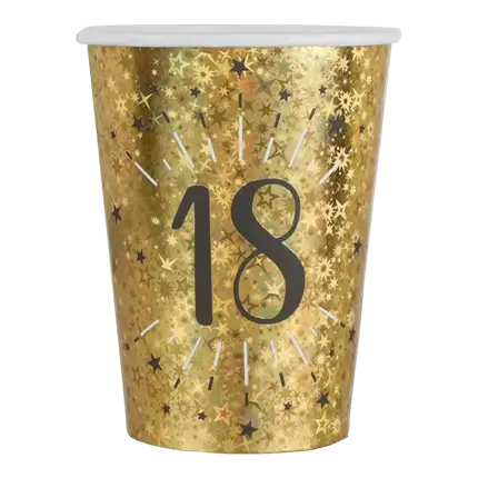 Tazza di carta 18 anni oro (set di 10)