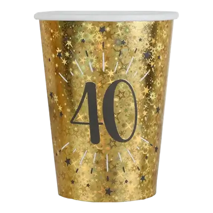 Tazza di carta 40 anni oro (set di 10)