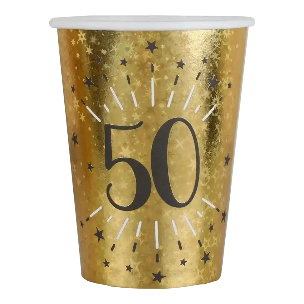 Bicchiere di carta 50 anni oro (set di 10)