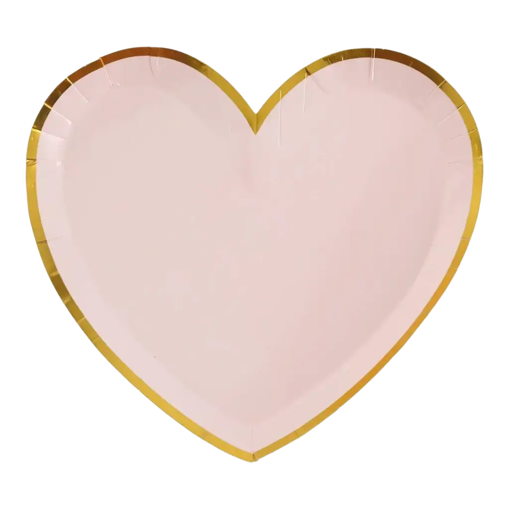 Piatto a forma di cuore rosa/oro (set di 10)