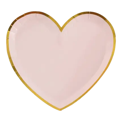 Piatto a forma di cuore rosa/oro (set di 10)