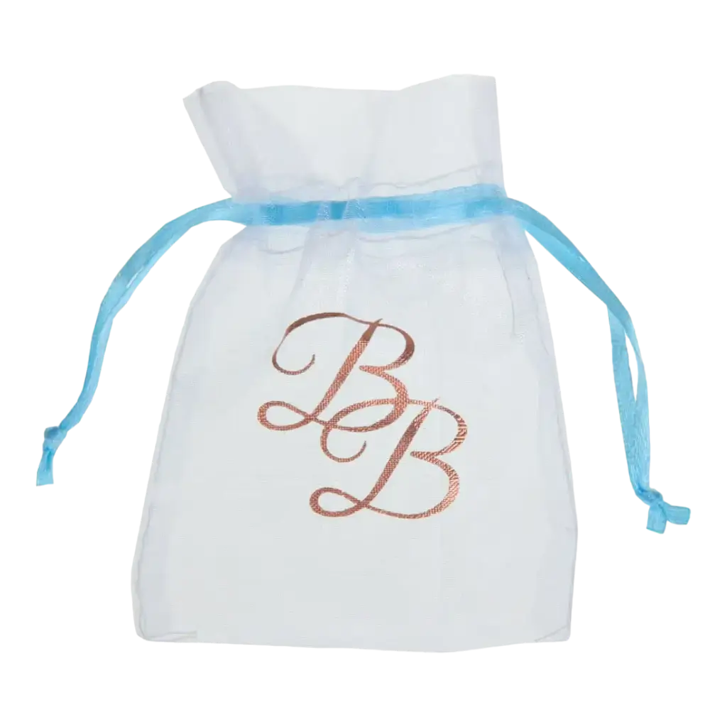 Borsa in organza BB Blue Ribbon (set di 6)