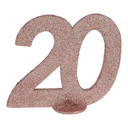 Decorazione da tavolo Figura 20 Glitter oro rosa