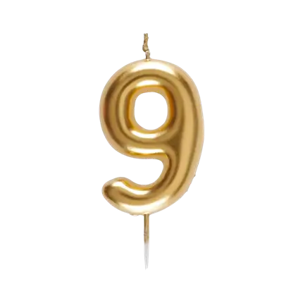 Candela numero 9 d'oro