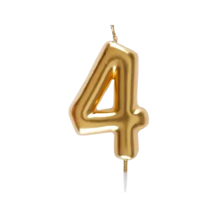 Candela numero 4 d'oro