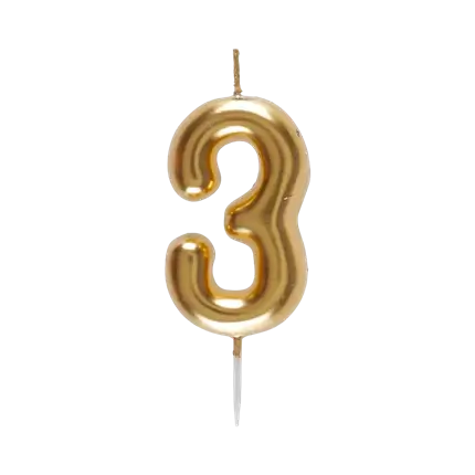 Candela numero 3 d'oro