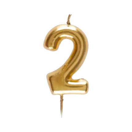 Candela numero 2 d'oro