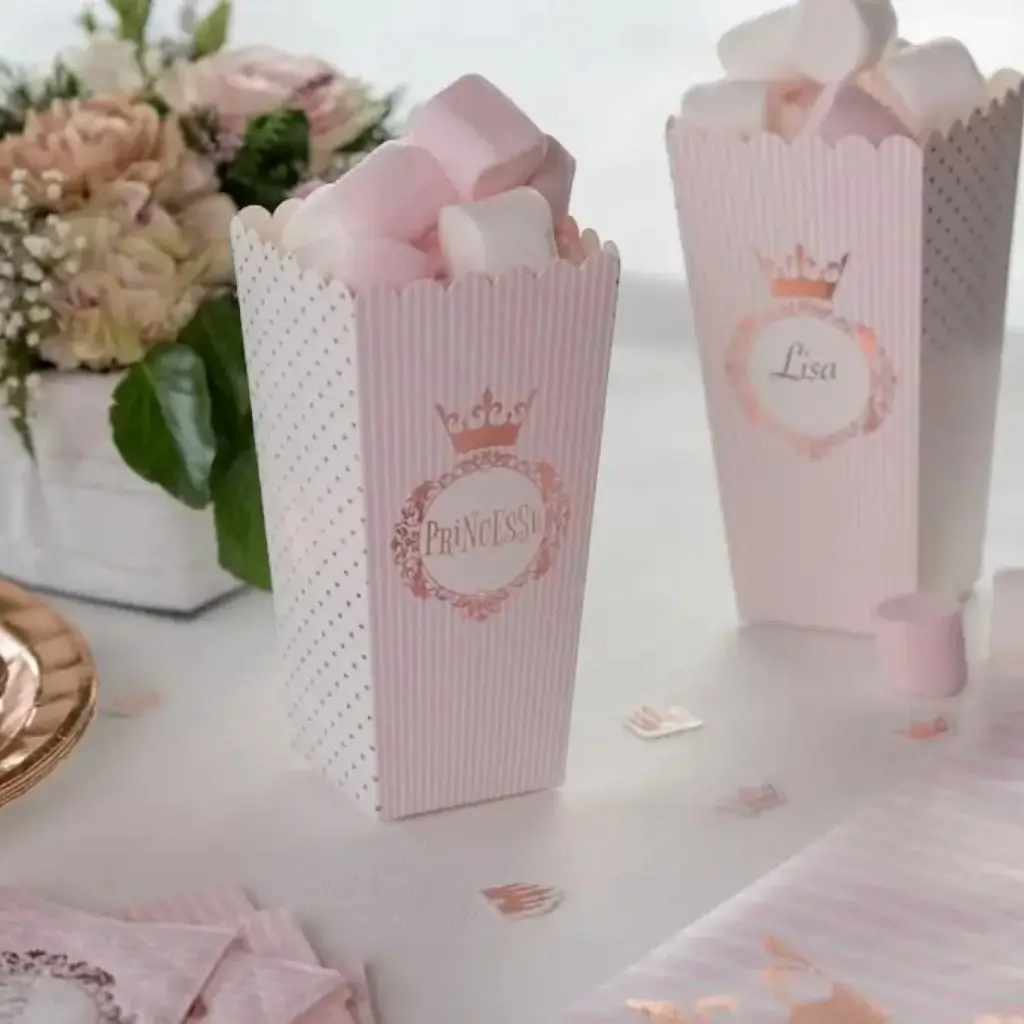 Cono di carta oro rosa principessa (set di 8)