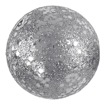 Mini palla di glitter argento ø 1cm (Set di 50)