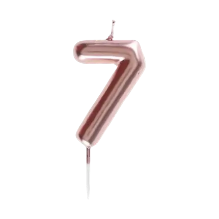 Candela dell'anniversario cifra 7 oro rosa